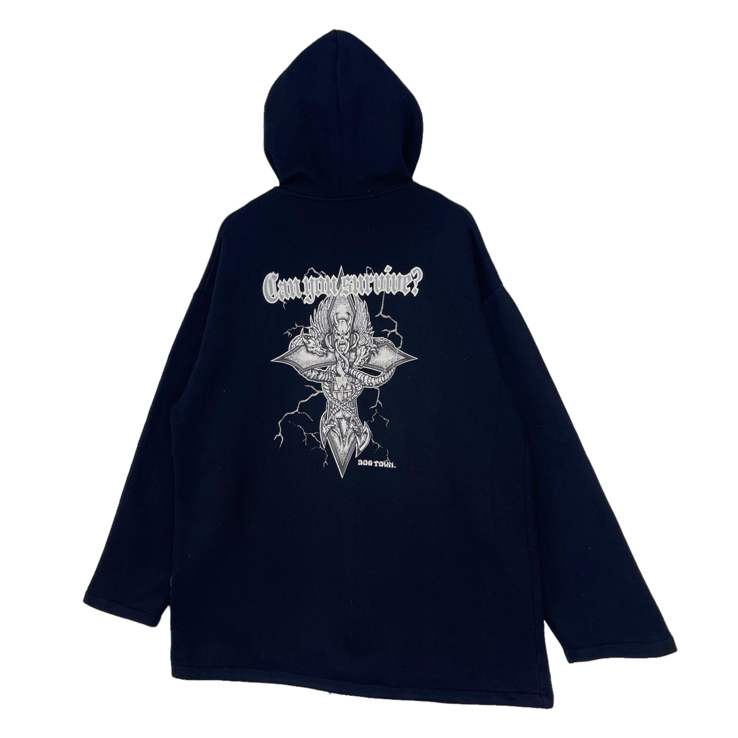 90s 00sDOG TOWN  STREET COOL GUYS スウェット Vintage 90's Dogtown Sweatshirt Hoodie Zipper Big Logo Skeletons