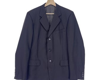Vintage Yohji Yamamoto Studio Design Black Blazer Casual Fashion Blazer Jackwt Size Medium Made In Japan