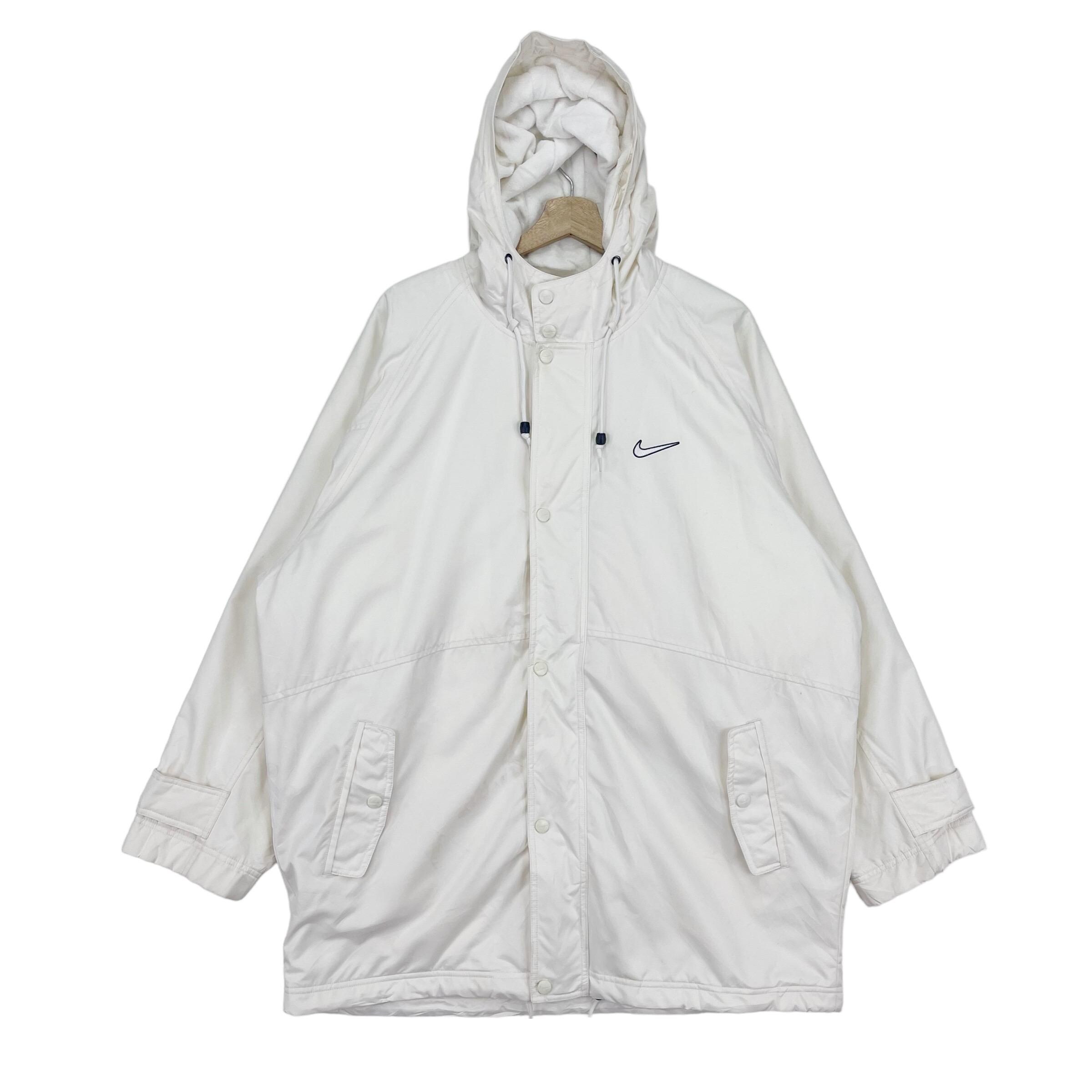 Vintage 90's Nike Jacket Hoodie Big Swoosh Logo Zipper/button