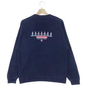 Vintage 90er Jahre Quiksilver Boarding Sweatshirt Big Logo Surfbrett Surfwear Pullover Pullover Sweatshirt Größe Medium