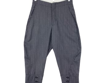 ¡¡Diseñador!! Comme Des Garçons Globos Pantalones Rayados CDG Robe De Chambre Pantalones de Lana Tamaño 27 Hecho en Japón
