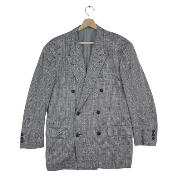 Vintage Issey Miyake Men Double Breasted Wool Coat Size Medium