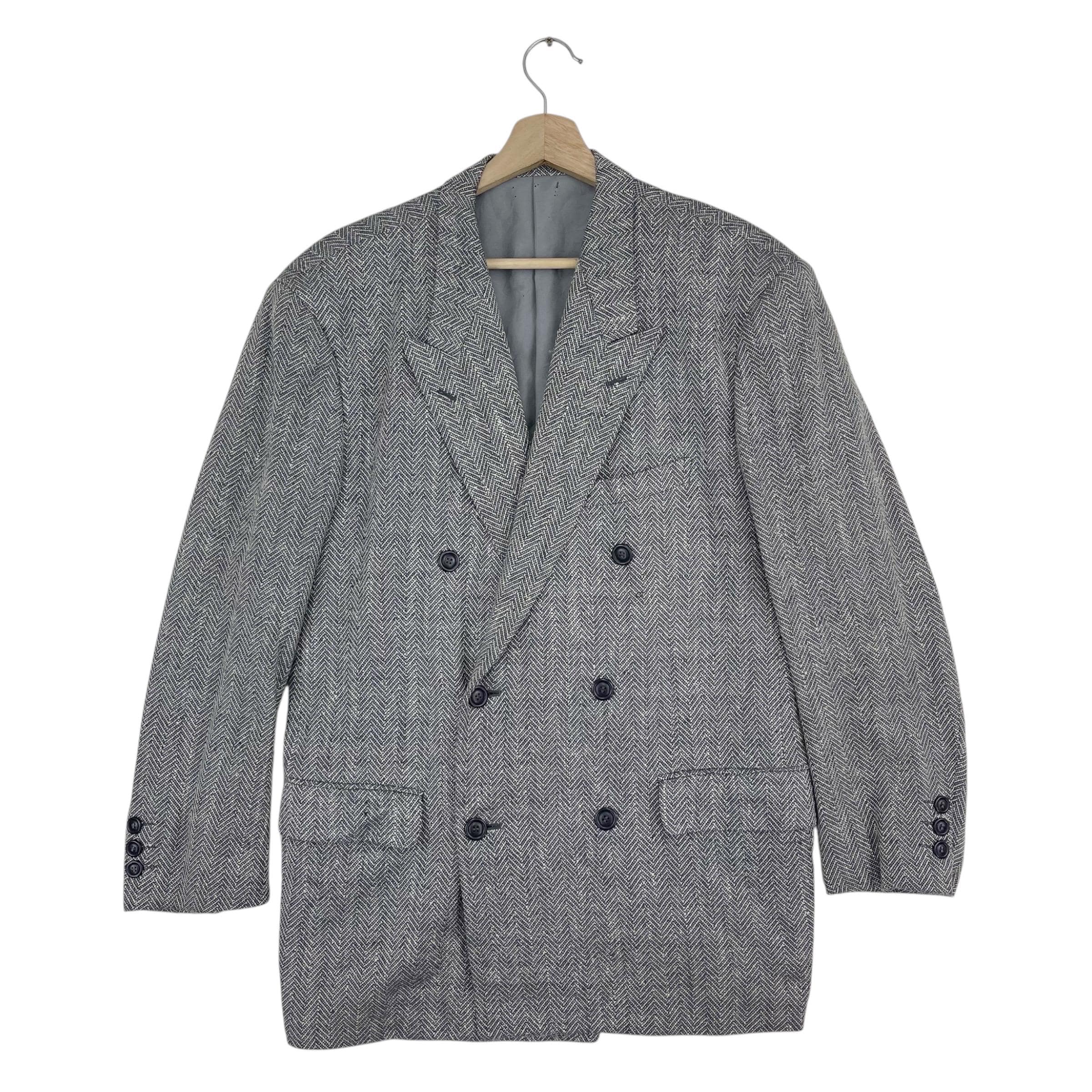 ISSEY MIYAKE MEN アウター ウールフーデッド ダブルコート Vintage Issey Miyake Men Double Breasted Wool Coat Size Medium