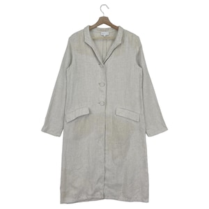 Vintage Agnes B Cotton Long Dress Jacket Button Long Dress Women Size Medium Made In France