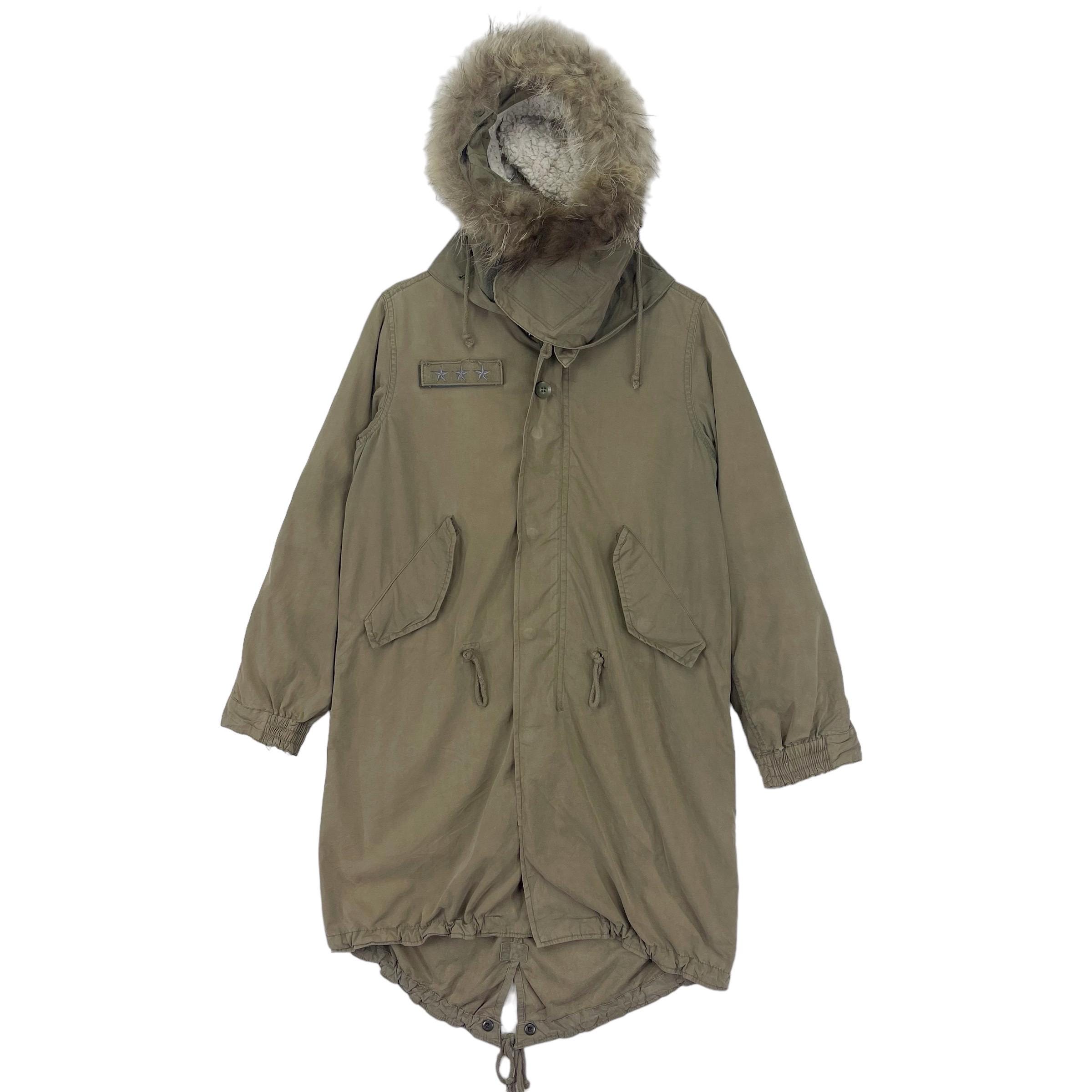 Vintage Avirex Fishtail Parka Fur Hoodie Jacket Military/army