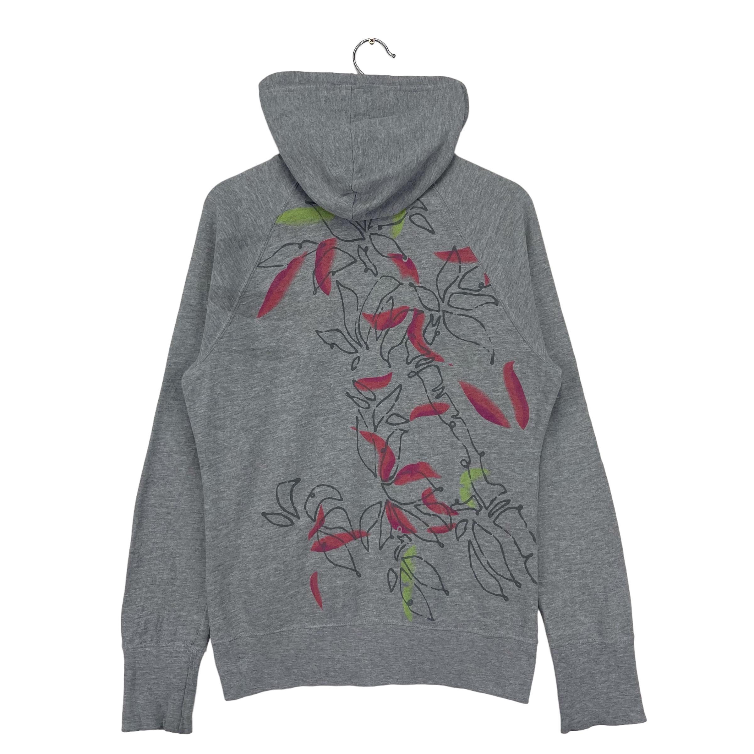 Vintage Roxy Sweatshirt Hoodie Zipper Art Flower Hawaii Sweater