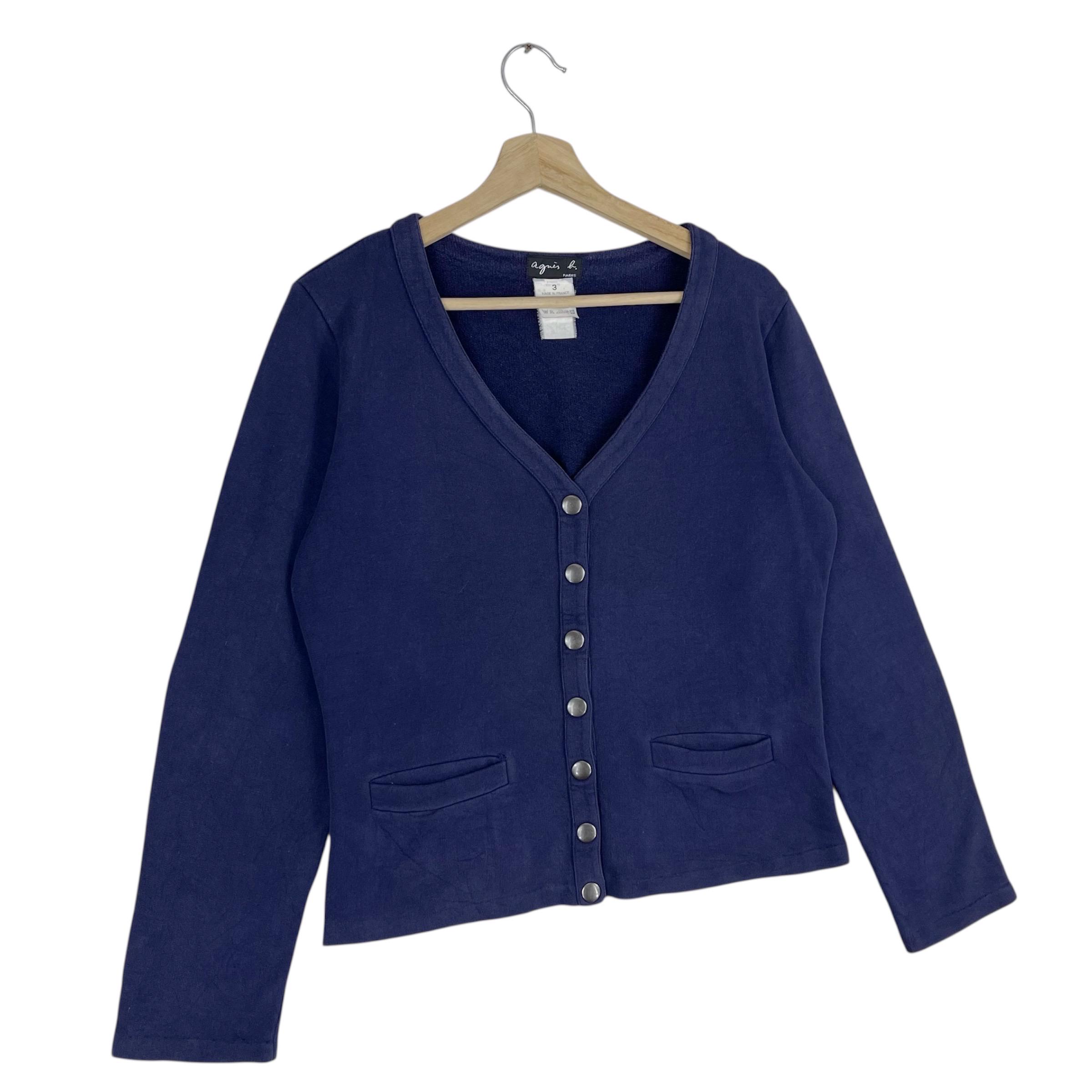 Vintage Agnes B Cardigan Snap Button Double Pocket Sweater