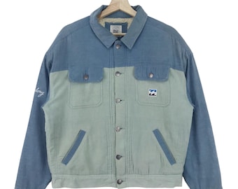 Vintage Billabong Sherpa Corduroy Jacket Patch Logo Button Billabong Surfboard Jacket Size Medium