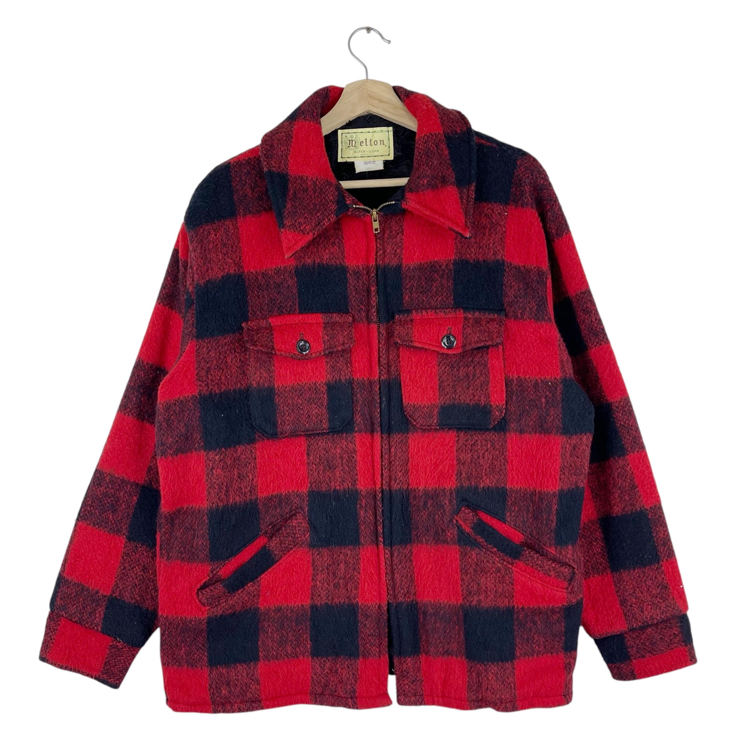 70s USA製 Melton Wool Jacket 無地 古着 ヴィンテージ
