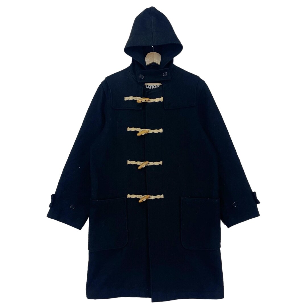Vintage Schott Duffle Wool Coat Hoodie Toggle Button Black Duffle Coat ...