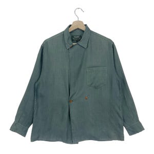 Vintage Ralph Lauren Coutry Button Shirt Single Pocket Green Shirt Size Medium