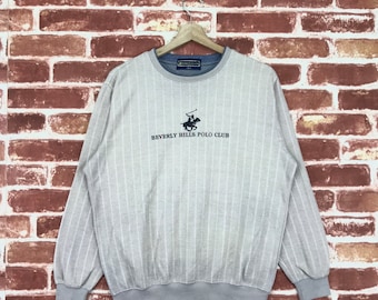 Vintage 90’s Beverly Hills Polo Club Sweatshirt Crewneck Embroidered Logo Jumper Pullover Sweatshirt Size Medium