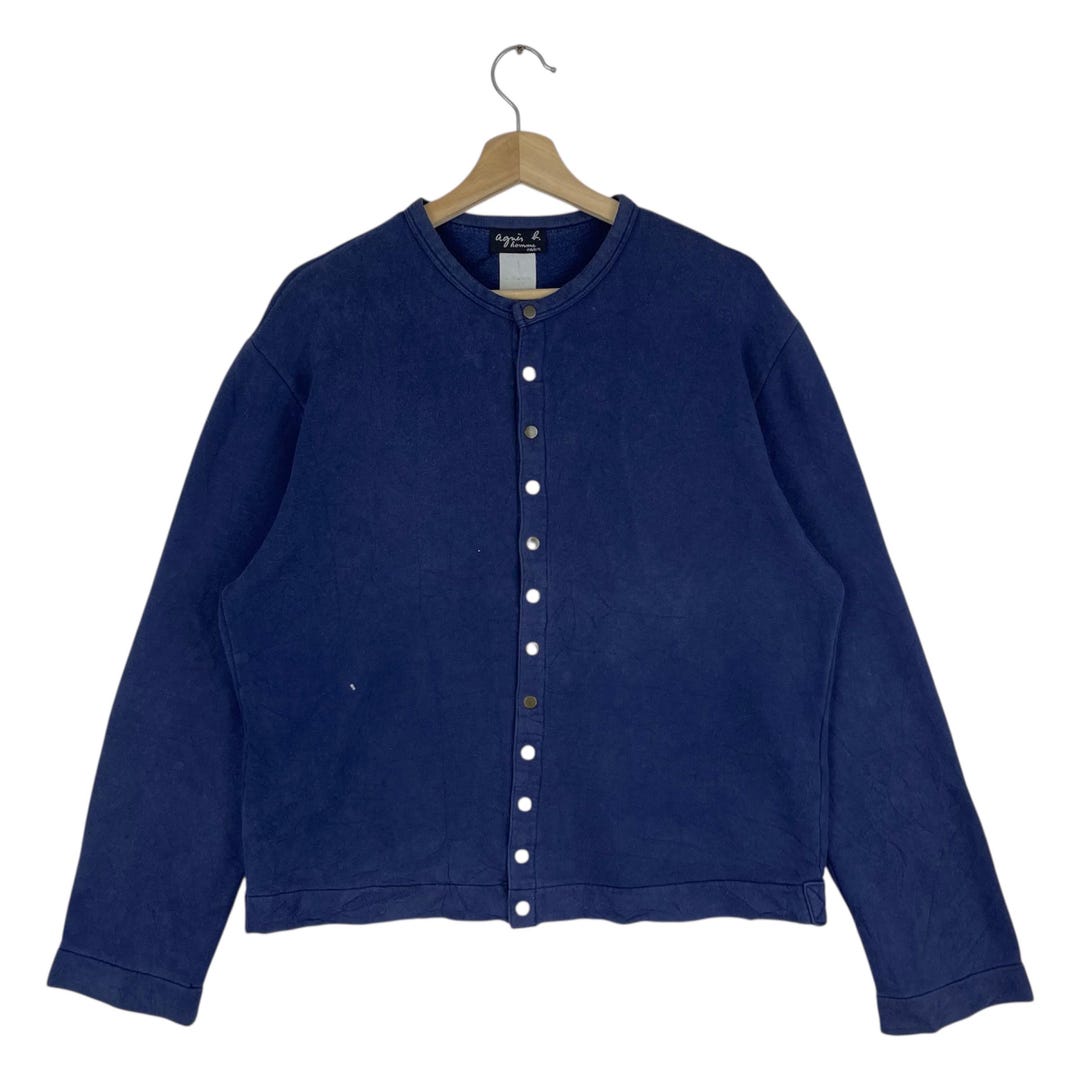 トップス 90s agnes b. homme Snap-Button Cardigan black Bronze snap cardigan