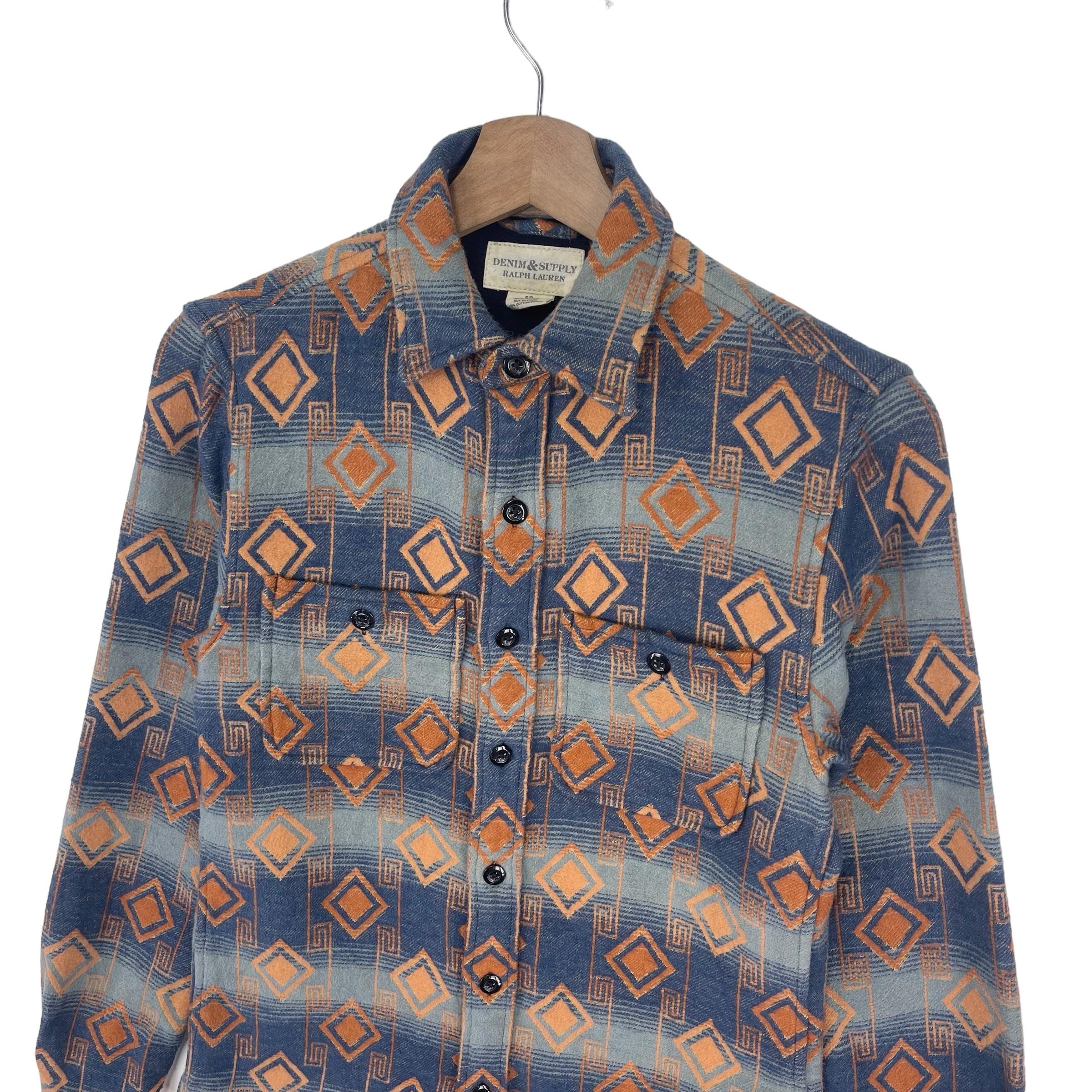 TICKEY 3本セット Vintage Ralph Lauren Plaid Jacket Button Navajo/native Denim