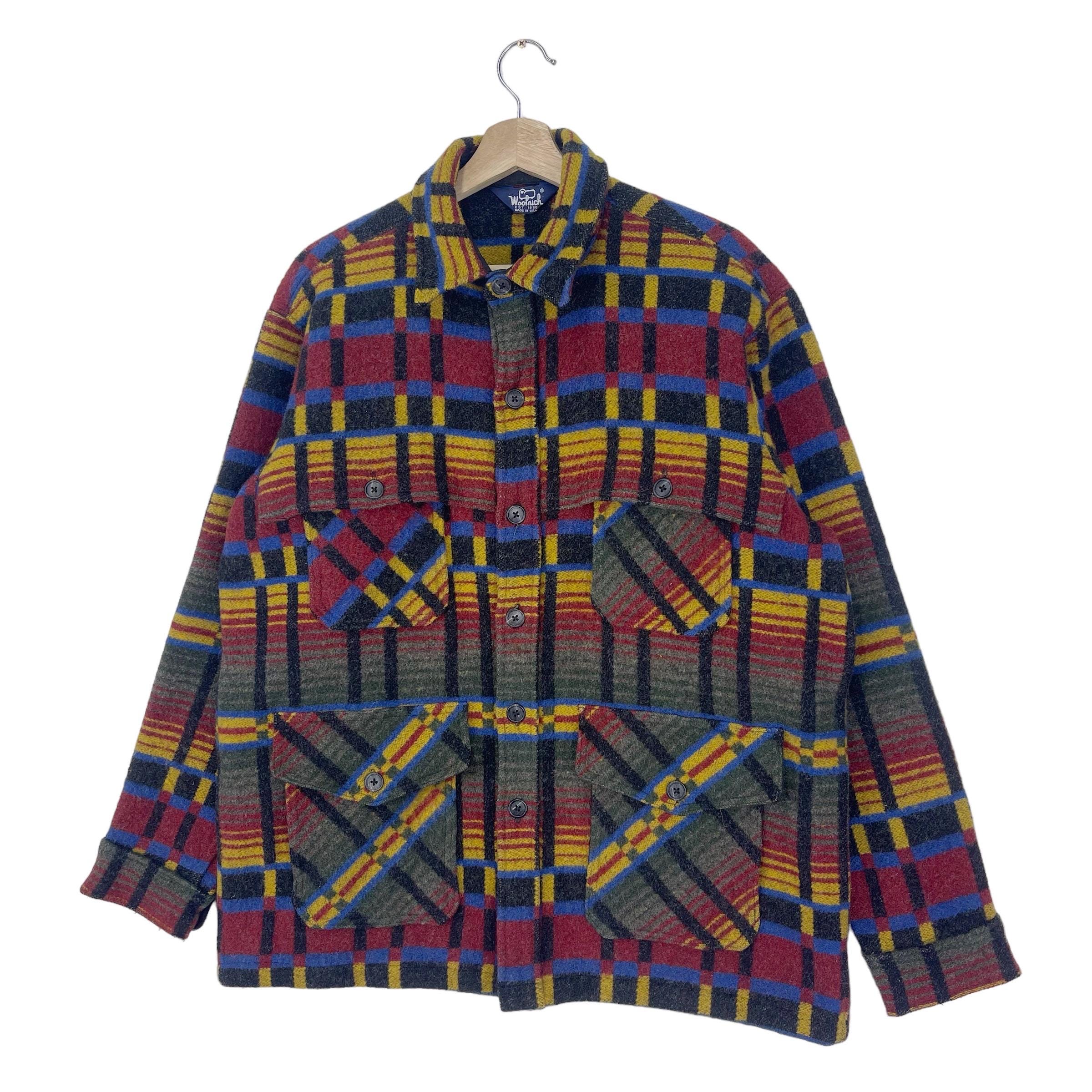 Vintage 80's Woolrich Multicolour Wool Jacket Aztec/native/navajo