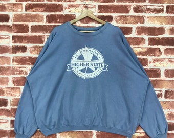 Vintage Canada Higher State Sweatshirt Crewneck Big Logo Jumper Pullover Sweatshirt Size XXL