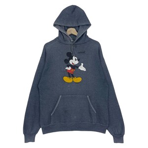 Vintage 90’s Mickey Mouse Sweatshirt Hoodie Big Logo Mickey California Pullover Sweatshirt Size Medium Made In USA