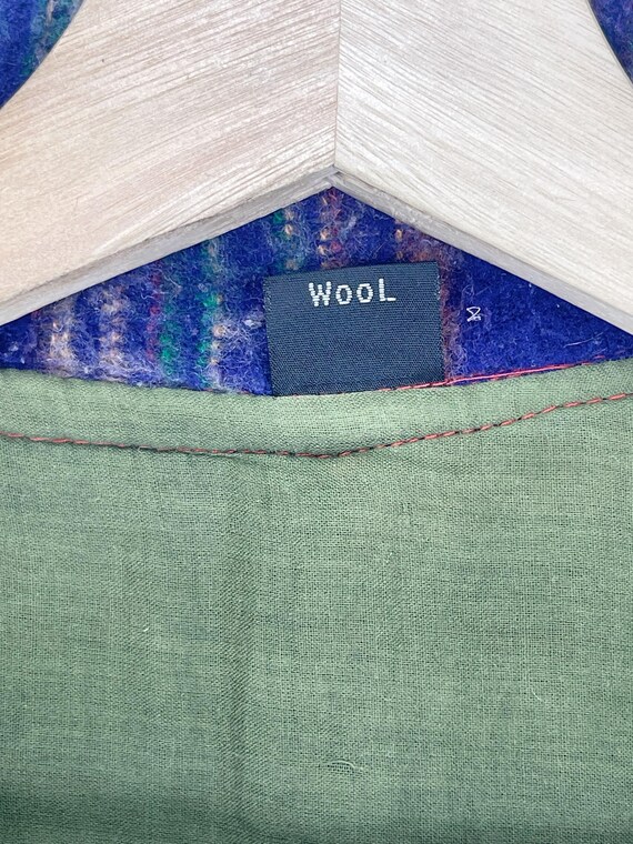 Vintage 80’s Mitra Multicolour Patchwork Wool Fla… - image 9