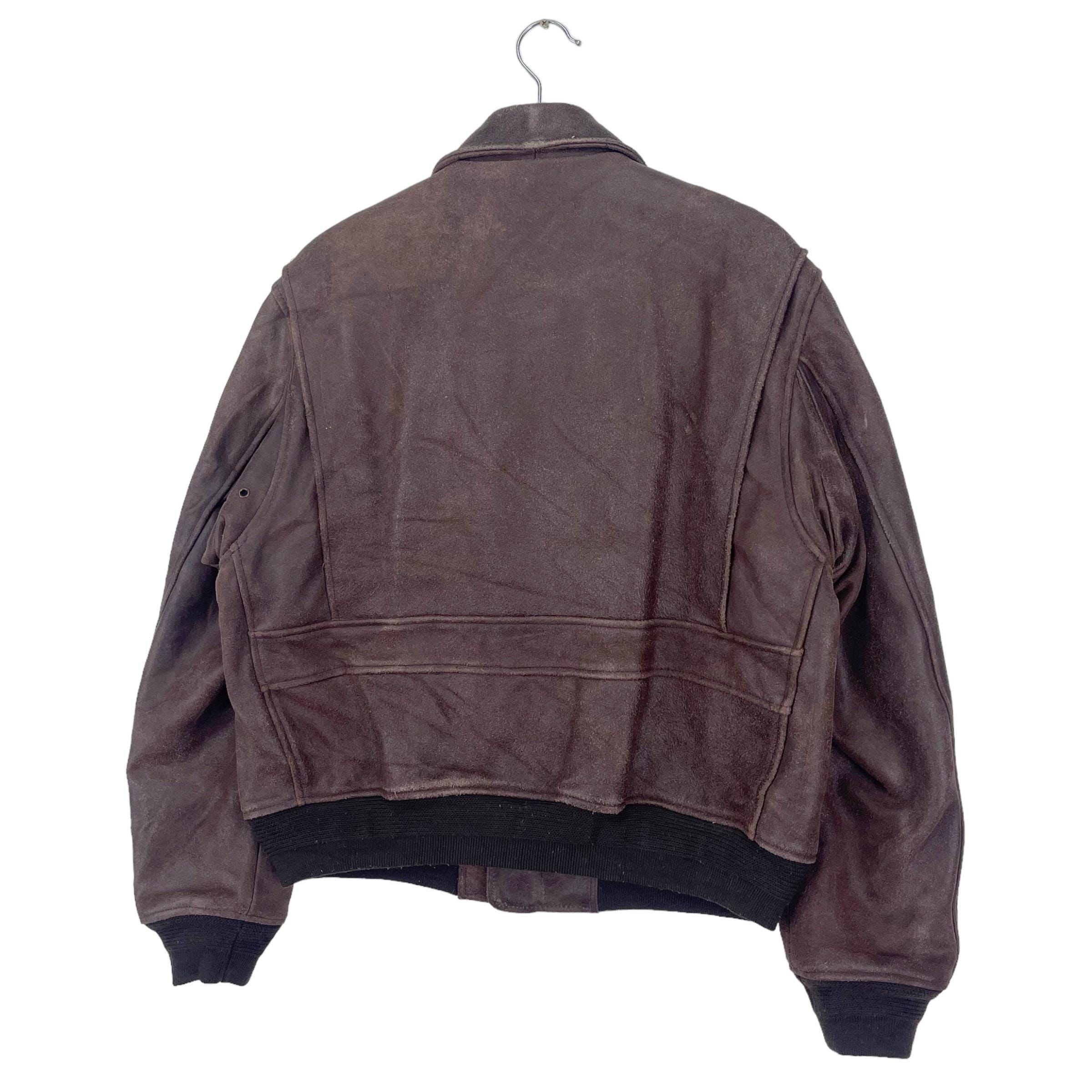 Vintage 90's DKNY Leather Jacket Zipper Patches Logo American