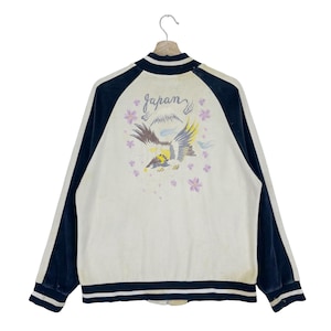 Vintage Sukajan Souvenir Jacket Zipper Embroidered Big Logo Phoenix Jacket Size Medium