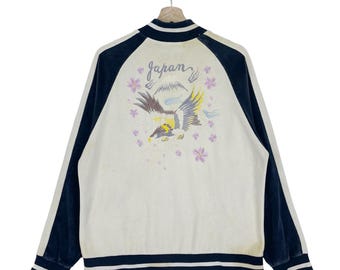 Vintage Sukajan Souvenir Jacket Zipper Embroidered Big Logo