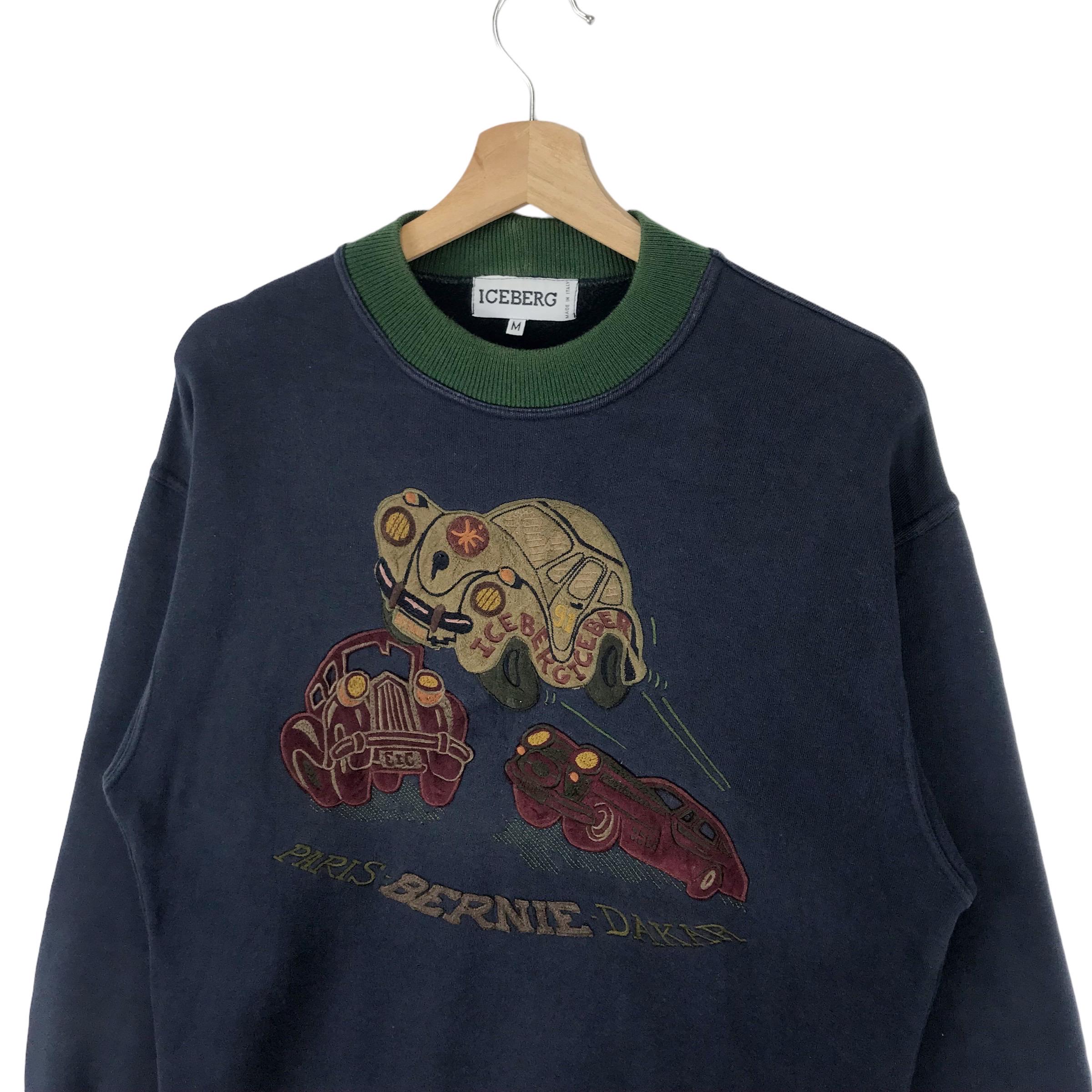 Vintage 90's Iceberg Paris Bernie Dakar Sweatshirt Embroidered Big