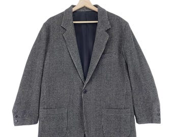 Vintage Yohji Yamamoto Jacket Single Button Check Y’s Blazer Coat Size Medium Made In Japan