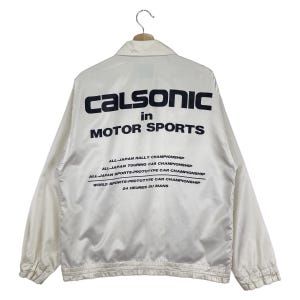 Vintage 90’s Calsonic Motorsport Team Racing Satin Jacket Nissan Gtr/Nismo/Calsonic Team Staff Racing Bomber Jacket Size Medium Made In Japa