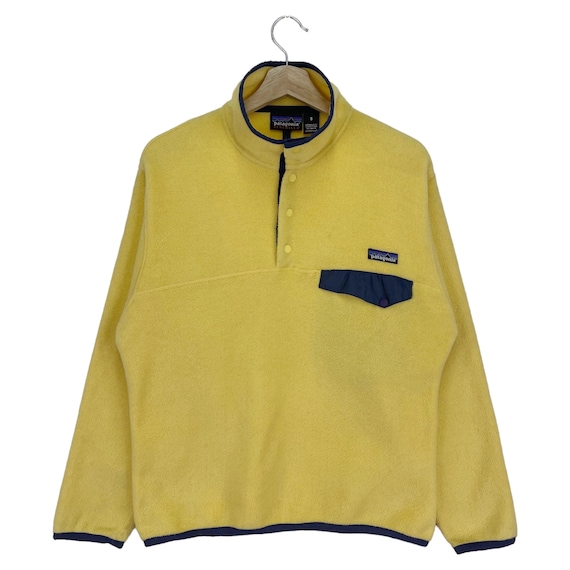 patagonia フリースジャケット Mサイズ イエロー　カナダ製　90s レア CANADA製 パタゴニア 90sビンテージ シンチラ イエロースナップT
