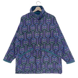 vintage 1996 Patagonia Barn Fleece Jacket Tehuelche Button Anthracite matelassé Veste doublée Taille Large Made In USA