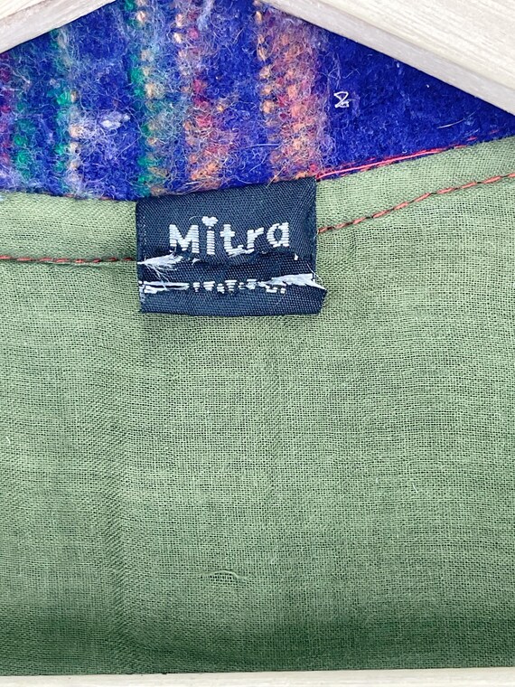Vintage 80’s Mitra Multicolour Patchwork Wool Fla… - image 8
