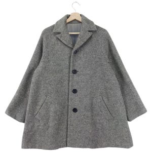 Vintage 80’s Issey Miyake Overcoat Button Fashion Designer Wool Blend Overcoat Size Medium Made In Japan