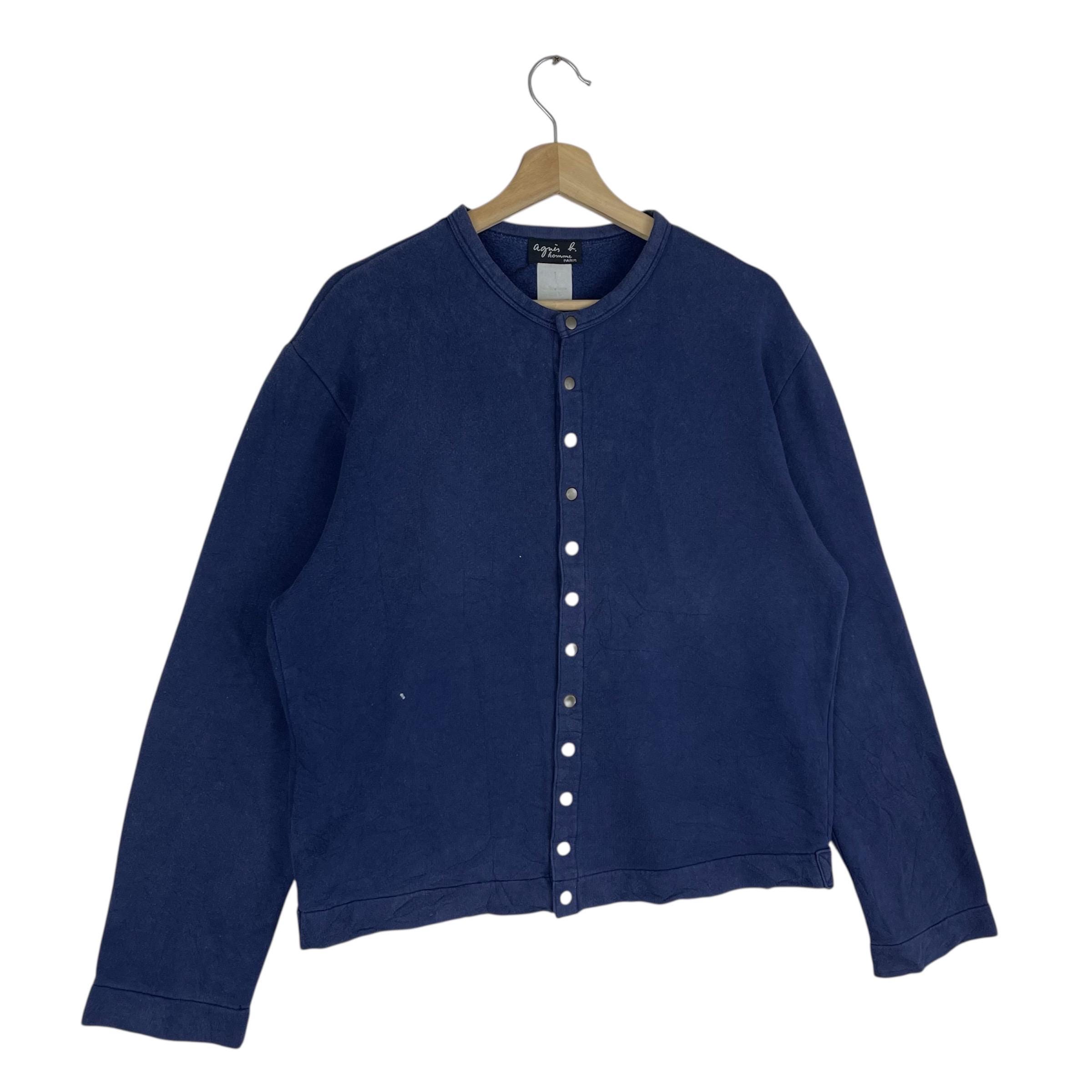agnès b. HOMME Cardigan Vintage Agnes B Paris Homme Cardigan Snap Button Sweater