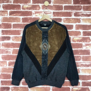 Vintage Destinare Uomo Knitwear Sweater Embroidered  Logo Jumper Pullover Sweater Size Medium