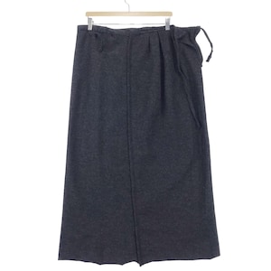 Vintage Yohji Yamamoto Wool Wrap Maxi Skirt Tie Snap Button Adjust Fit Y’s Skirt Size 3 Made In Japan