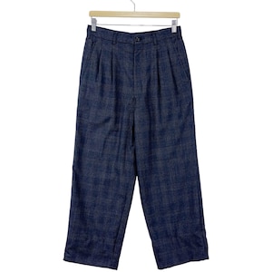 Vintage 1990 Comme Des Garçons Homme Deux Checked Wool Pants Zipper Double Pocket Trousers Wool Pants Size 32 Made In Japan