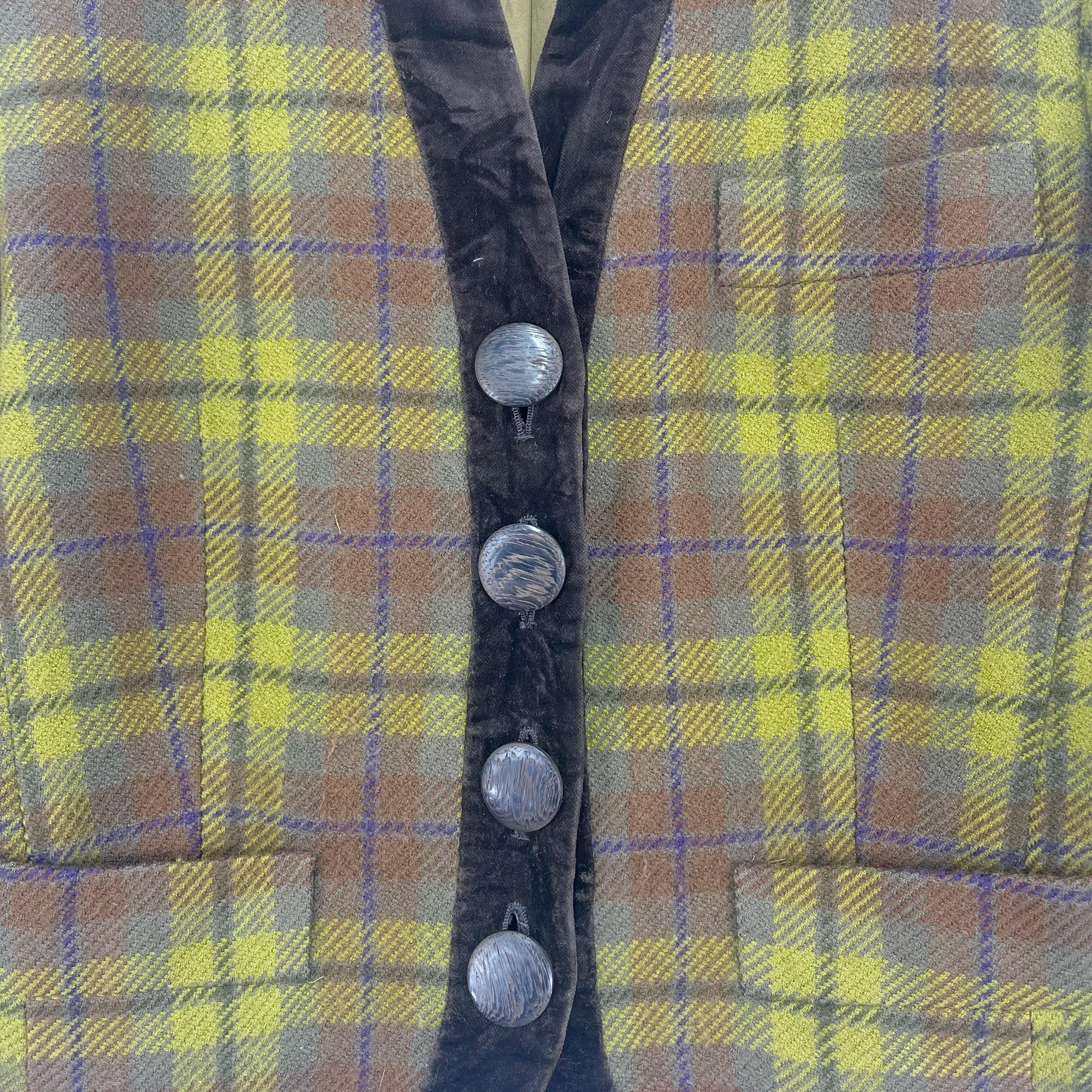 Vintage 90's Yves Saint Laurent Check Jacket Button Women Vintage 90's Yves Saint Laurent Check Jacket Button Women