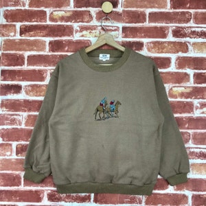 Vintage Ron Mega Knitwear Sweater Embroidered Polo Man Big Logo Jumper Pullover Sweater Size Medium