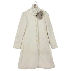 Incrível casaco longo Emporoi Armani Rambling Roses com botões, casaco feminino de lã, tamanho médio, feito na Itália
