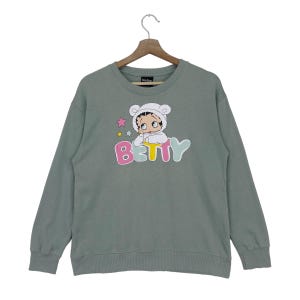 Vintage Betty Boop Sweatshirt Cartoon Cute Betty Pullover Jumper Sweatshirt Size Medium