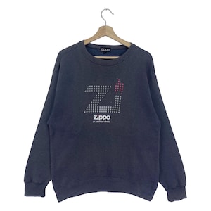 Vintage Zippo Sweatshirt Big Logo Zippo American Classic Pullover Jumper Sweatshirt Size Medium