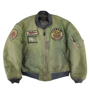 Vintage Tedman Flight Bomber Jacket Embroidered Logo Army/Flying/Military Limited Edition 10Th Anniversary Jacket Size Large