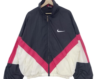 Vintage Nike 1/2 Zip Nylon White Anorak Jacket Center Nike Swoosh