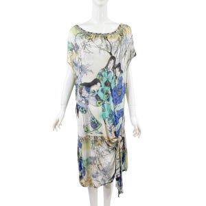Rare Vintage 2000s Cache Ukiyo Artwork Dress Midi Dress Size Large Made In USA