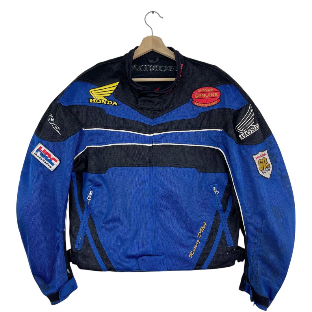 Vintage Honda Racing Jacket Zipper 60th Anniversary Patches Logo