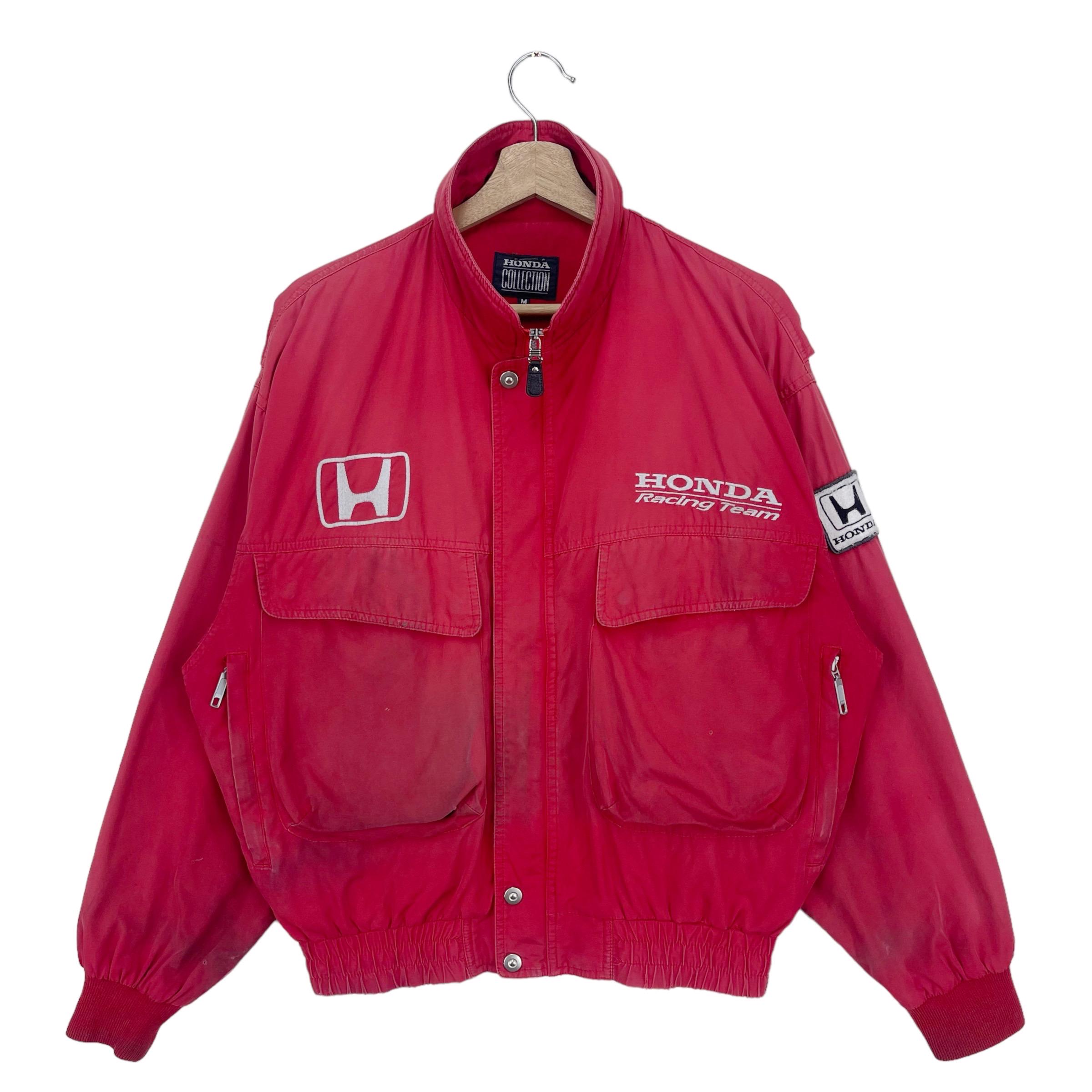 ホンダ　HONDA　レーシングジャケット　ナイロン　バック刺繍　企業ロゴ　XL 希少】HONDA ホンダ レーシングジャケット ナイロン 刺繍 バイク