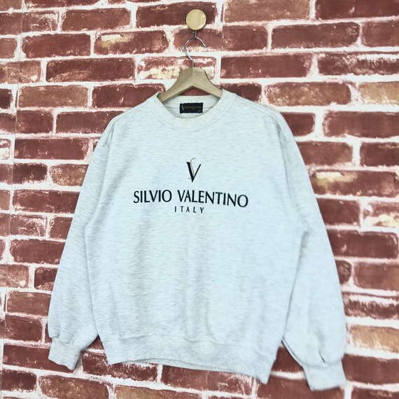 Vintage Silvio Valentino Italy Sweatshirt Crewneck Embroiderey Big 