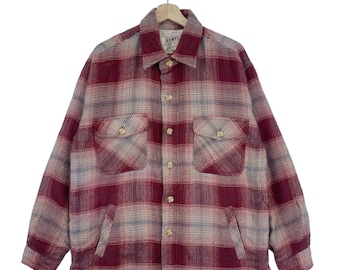Vintage 1990s Structure Shadow Plaid Print Polo Shirt (size Vintage 1990s Structure Shadow Plaid Print Polo Shirt (size