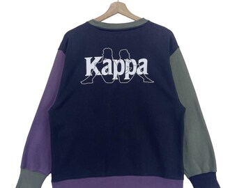 Vintage Kappa Sweatshirt Crewneck Big Logo Pullover Colour Block