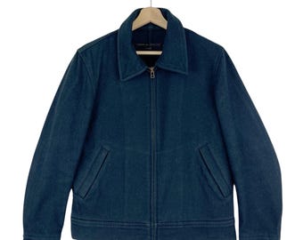 F/W 2001 Comme Des Garçons Homme Chaqueta de trabajo de lana Chaqueta con cremallera Tamaño mediano Hecho en Japón